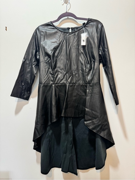New York & Company Tops - New York & Company Black Faux Leather High-Low Dress